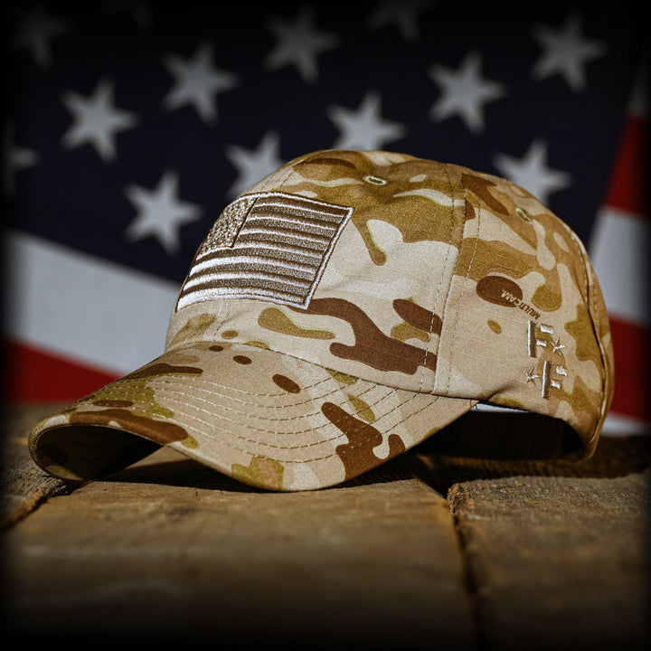 Arid Multicam Full Fabric American Flag Range Hat