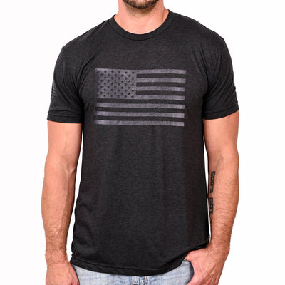 Men's Murdered Out American Flag Patriotic T-Shirt