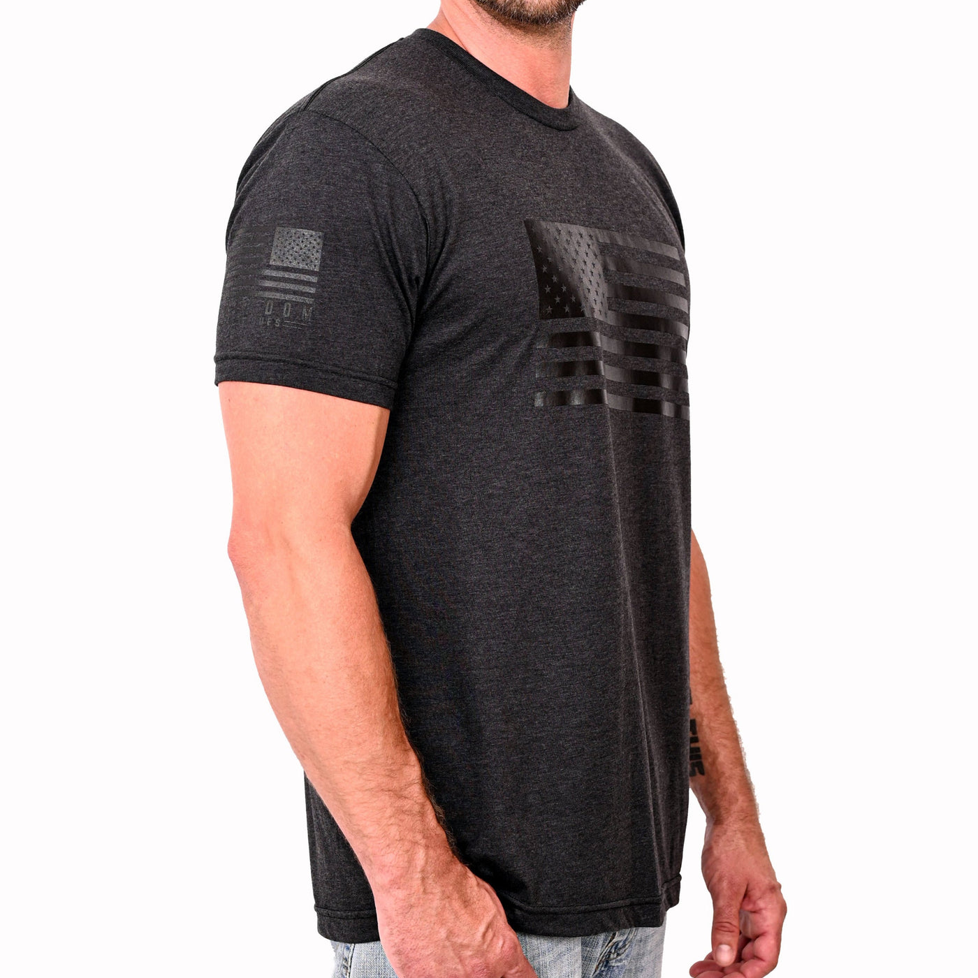 Men's Murdered Out American Flag Patriotic T-Shirt