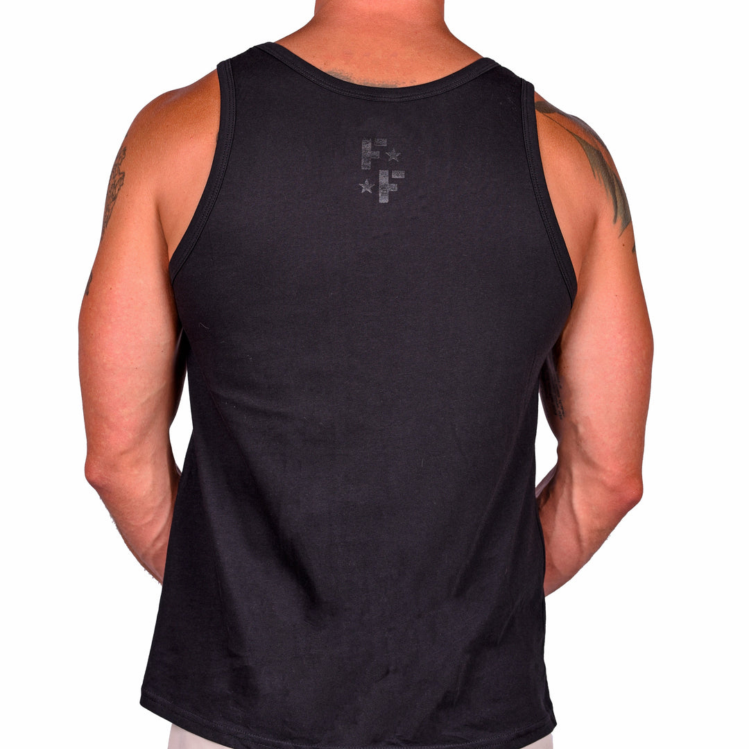 Men's Murdered Out American Flag Tank Top