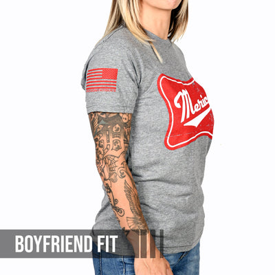 Women's 'Merica Patriotic Boyfriend Fit T-Shirt