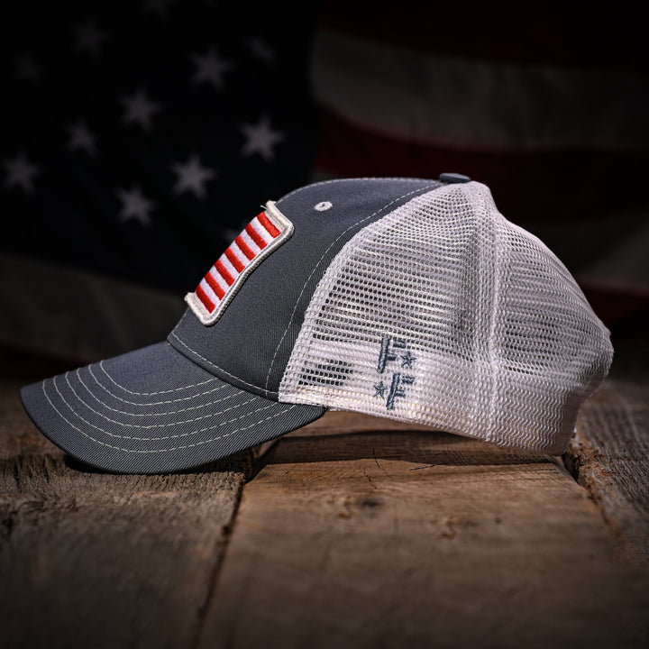 Slate & White Mesh-Back Trucker Hat