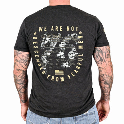 Men's We Are Not Descended from Fearful Men  Patriotic T-Shirt - Heather Black