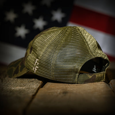 Vintage Frog Skin Camo American Flag Range Hat