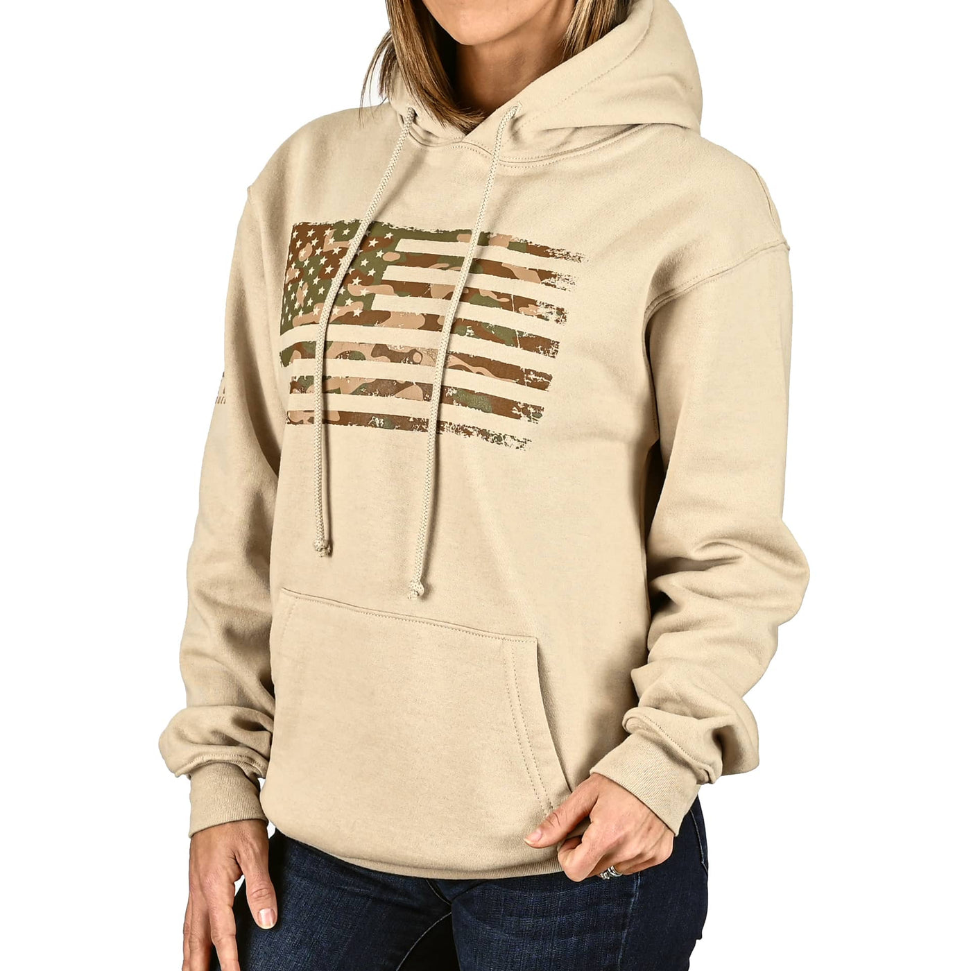 Women's Heavyweight Oversized Arid Camo Flag Hoodie