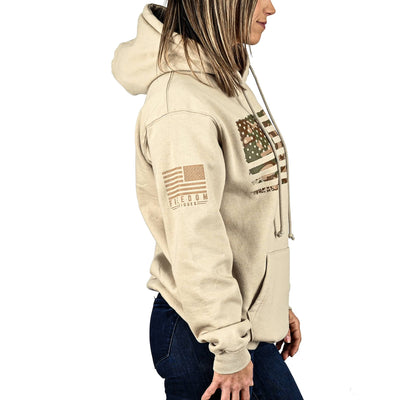 Women's Heavyweight Oversized Arid Camo Flag Hoodie