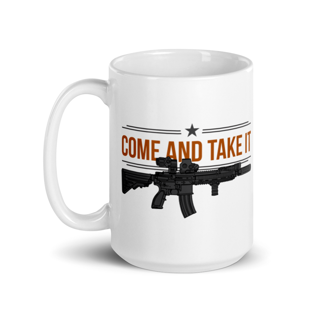 Come and Take It White glossy mug